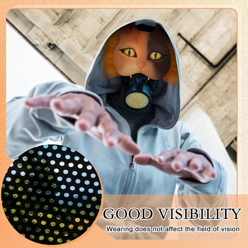 Seenelling 20 Pcs 11.81 x 7.87 Inch Eye Mesh for Therian Cosplay Mask PVC Plastic Mesh for Fursuit Waterproof Printable Canvas Sheets for Therian, DIY Fursuits, Furry Suit(No Eyes)(White,Black) - Image 4